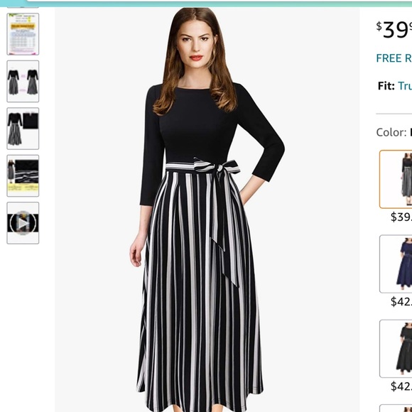 Black and white stripped dress from Amazon size Large please read description - Picture 8 of 9